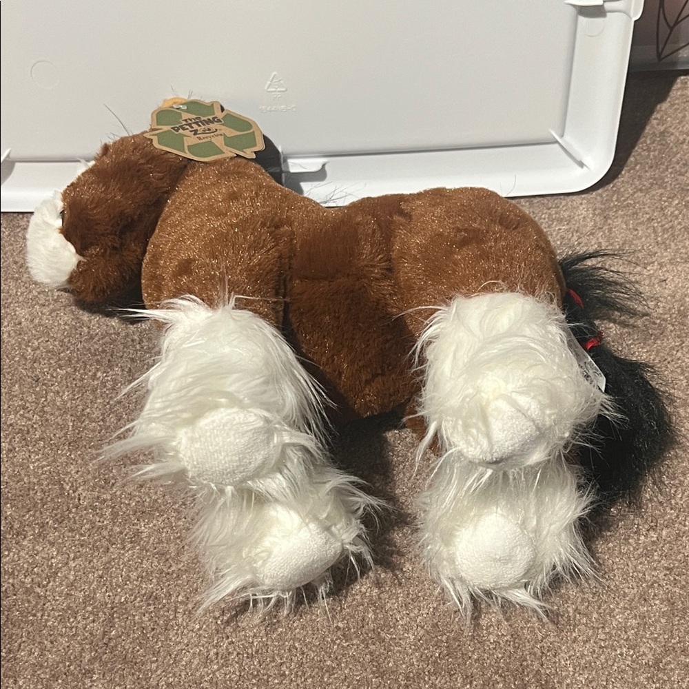 Brown and White Plush Horse Toy - Picture 5 of 5